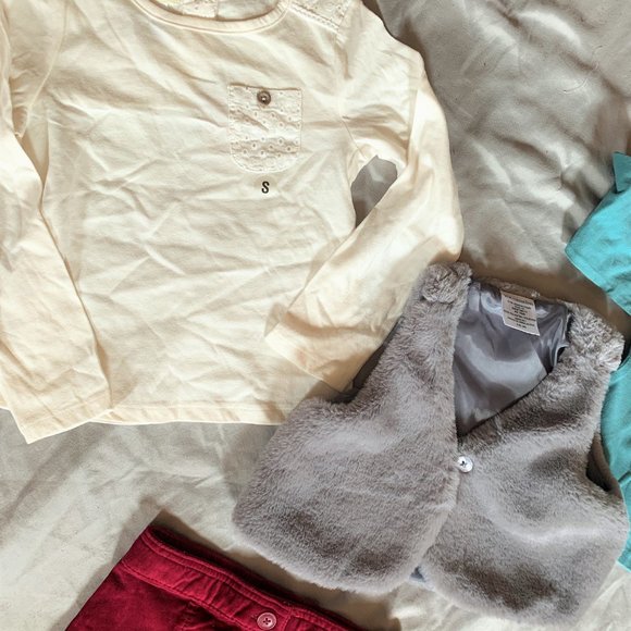 GIRLS- sz 4 (S)  NWT TOUGHSKIN 5pc lot mixed outfits skirts & long sleeve shirts - Picture 3 of 5